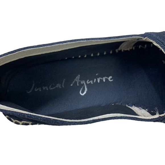 🔵Juncal Aguirre Cascading Fringe Suede Moc Navy Blue Espadrille 40 / 9.5 - Picture 8 of 9